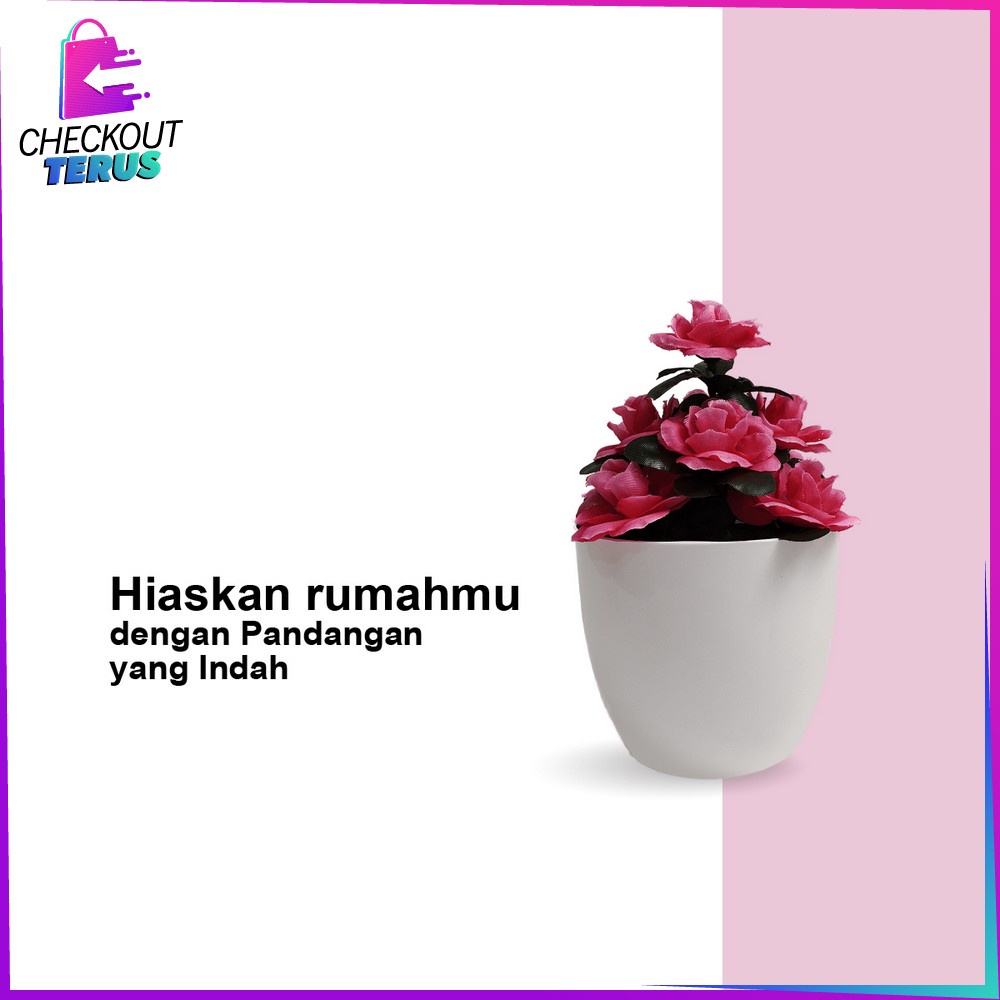 CT C677 C681 Tanaman Plastik Pot Bunga Hias Dekorasi Rumah Ornamen Bunga Peony Tanaman Hias Serbaguna