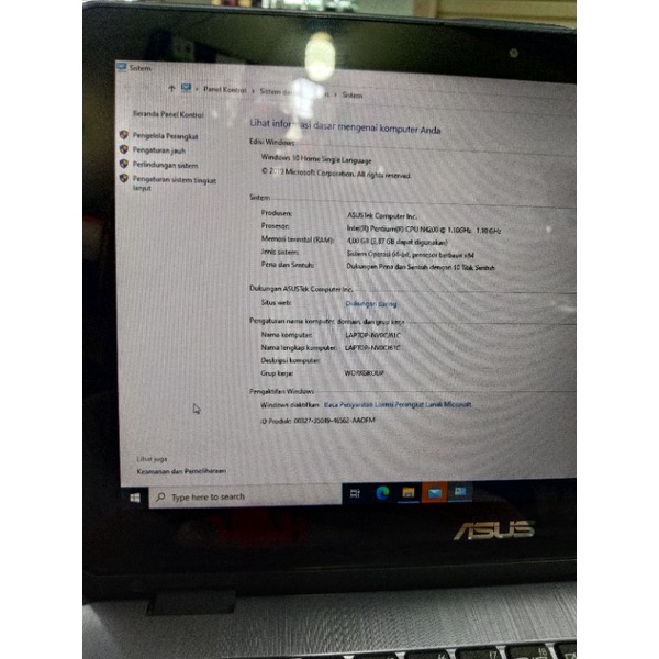 laptop Leptop Notebook Asus 12 inci ram 4gb 4 GB touchscreen terbagus termurah