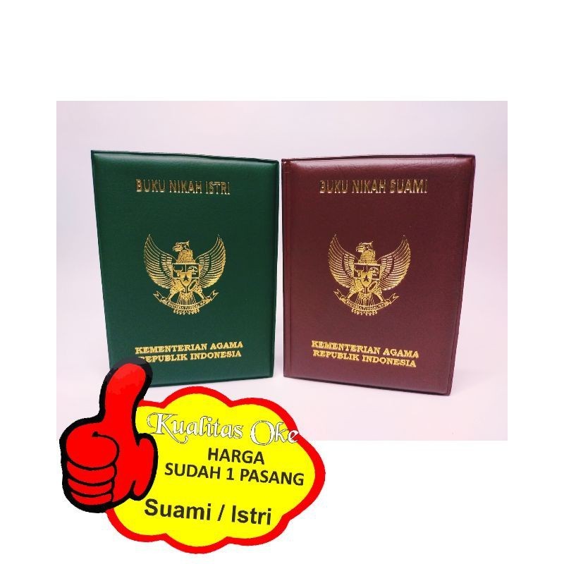 Sampul Buku Nikah Hard Cover - Hijau Merah