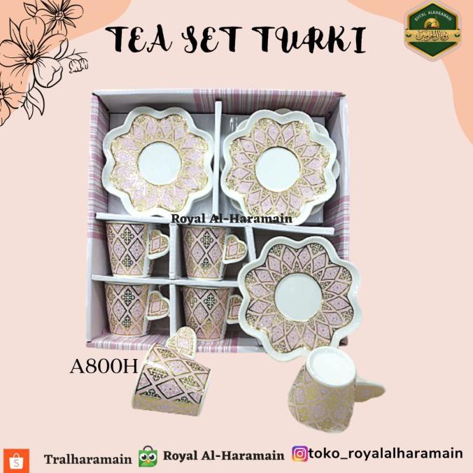 gelas set turki - gelas cangkir motif - gelas teh kopi - gelas a800