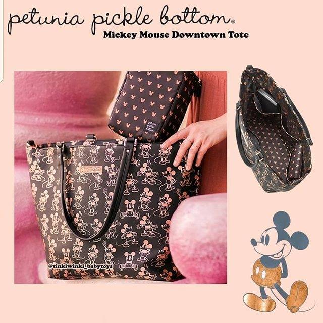 Petunia Pickle Bottom Downtown tote in mickey Metallic diaper bag