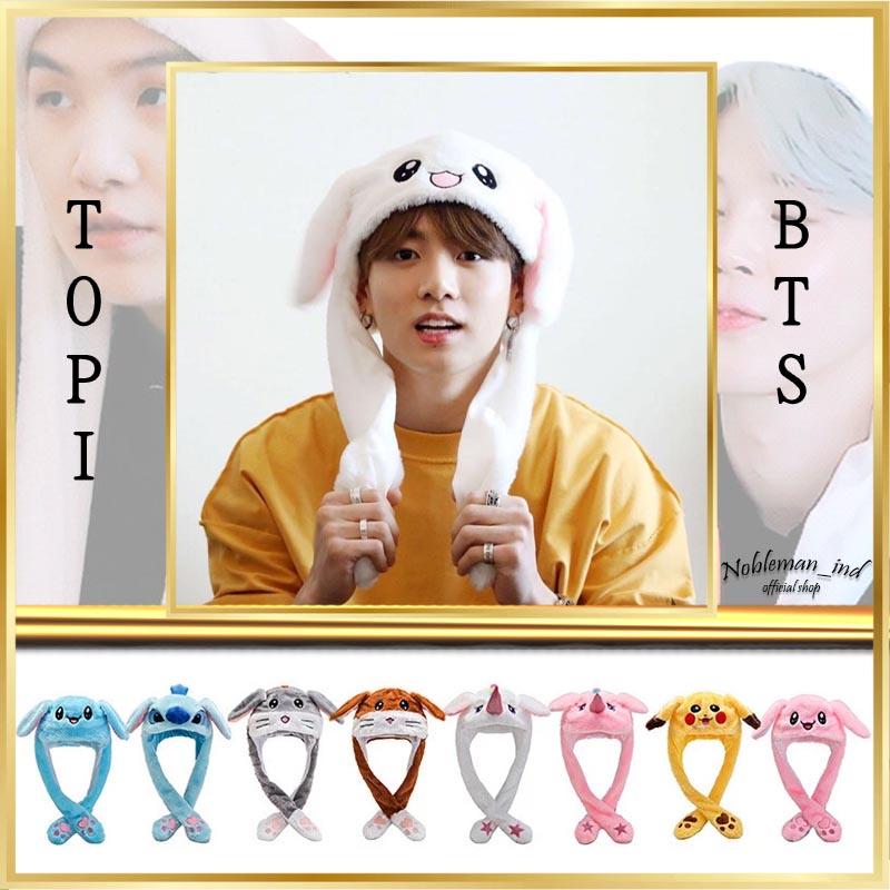 Topi Kelinci BTS Topi BTS Musik & LED Viral Tiktok / Topi Viral / Topi LED  Rabbit Bunny Ear Moving 