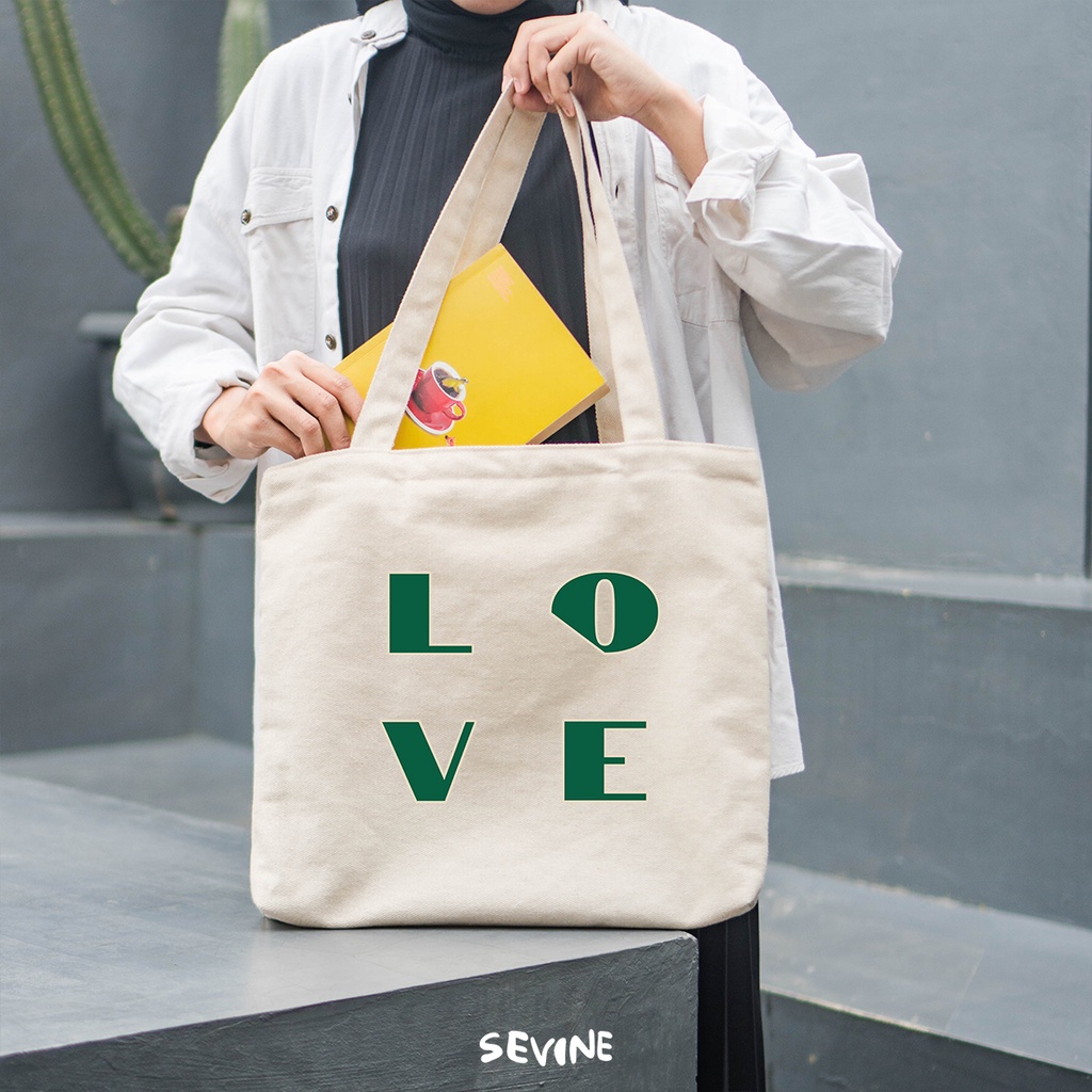 Sevine Tote Bag Kanvas Emily Resleting Kantong Tas Laptop Wanita Kuliah Sekolah Totebag Kerja Quotes Self Affirmation Vintage Aesthetic - VG