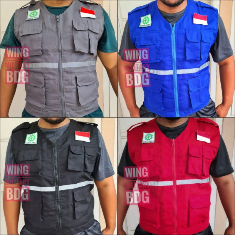 Rompi proyek Drill - Rompi kerja - Rompi vest pria terlaris - Rompi wearpack