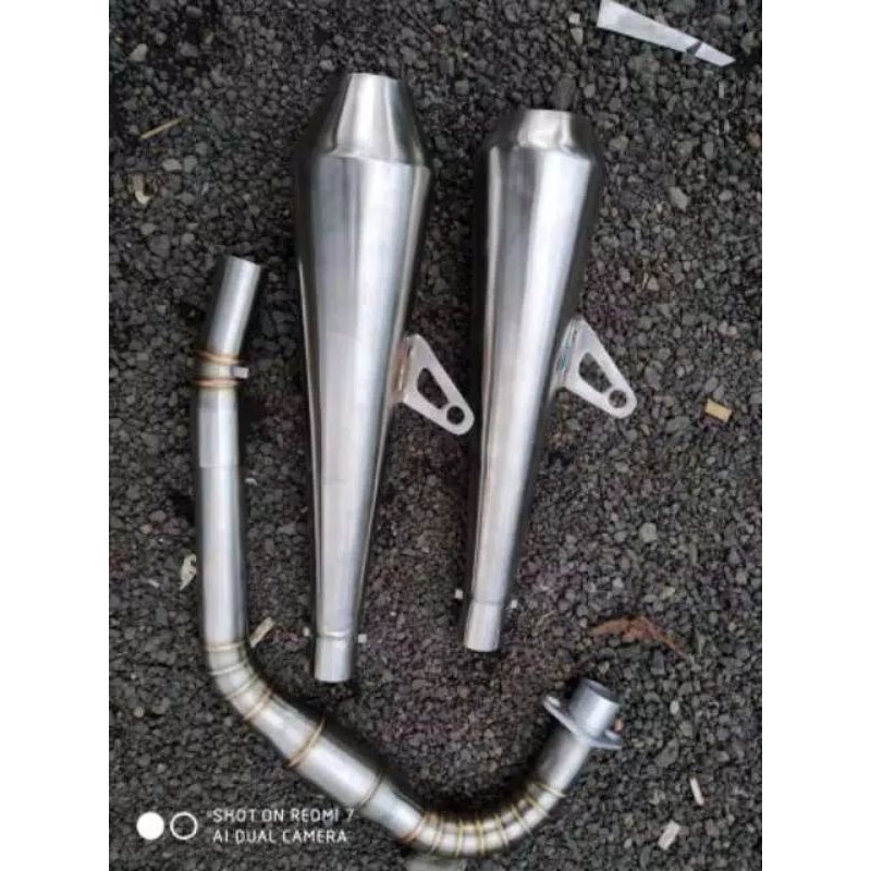 KNALPOT JAPSTYLE STAINLESS (INLET 32/50) FU SONIC CBR TIGER VIXION GL MEGAPRO MX DLL