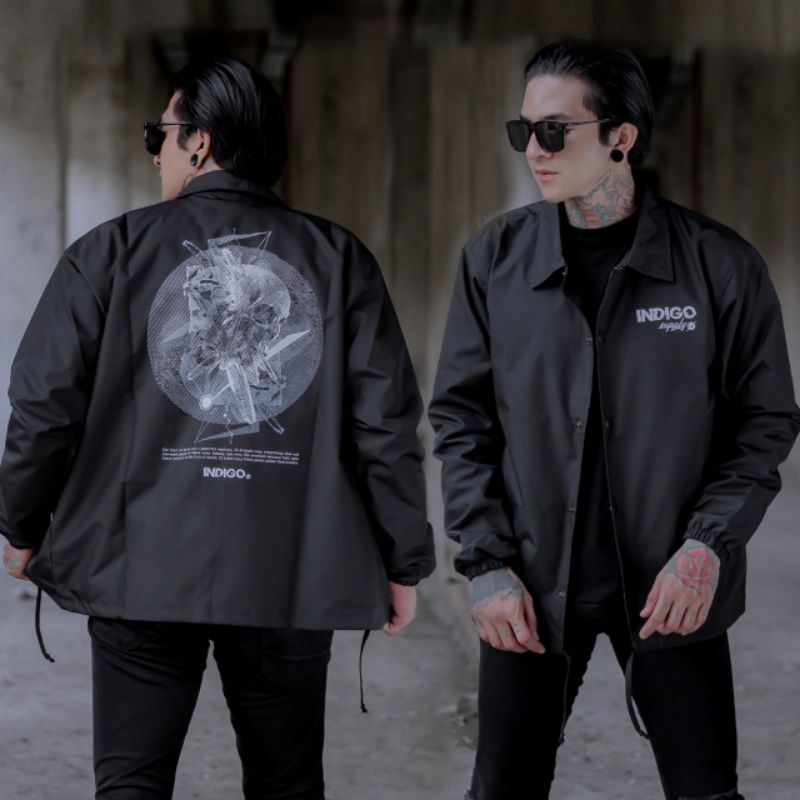COACH JACKET - JAKET COACH - JAKET COACH PRIA - COACH JAKET - JACKET COACH - JAKET CHOACH-Indigo skull
