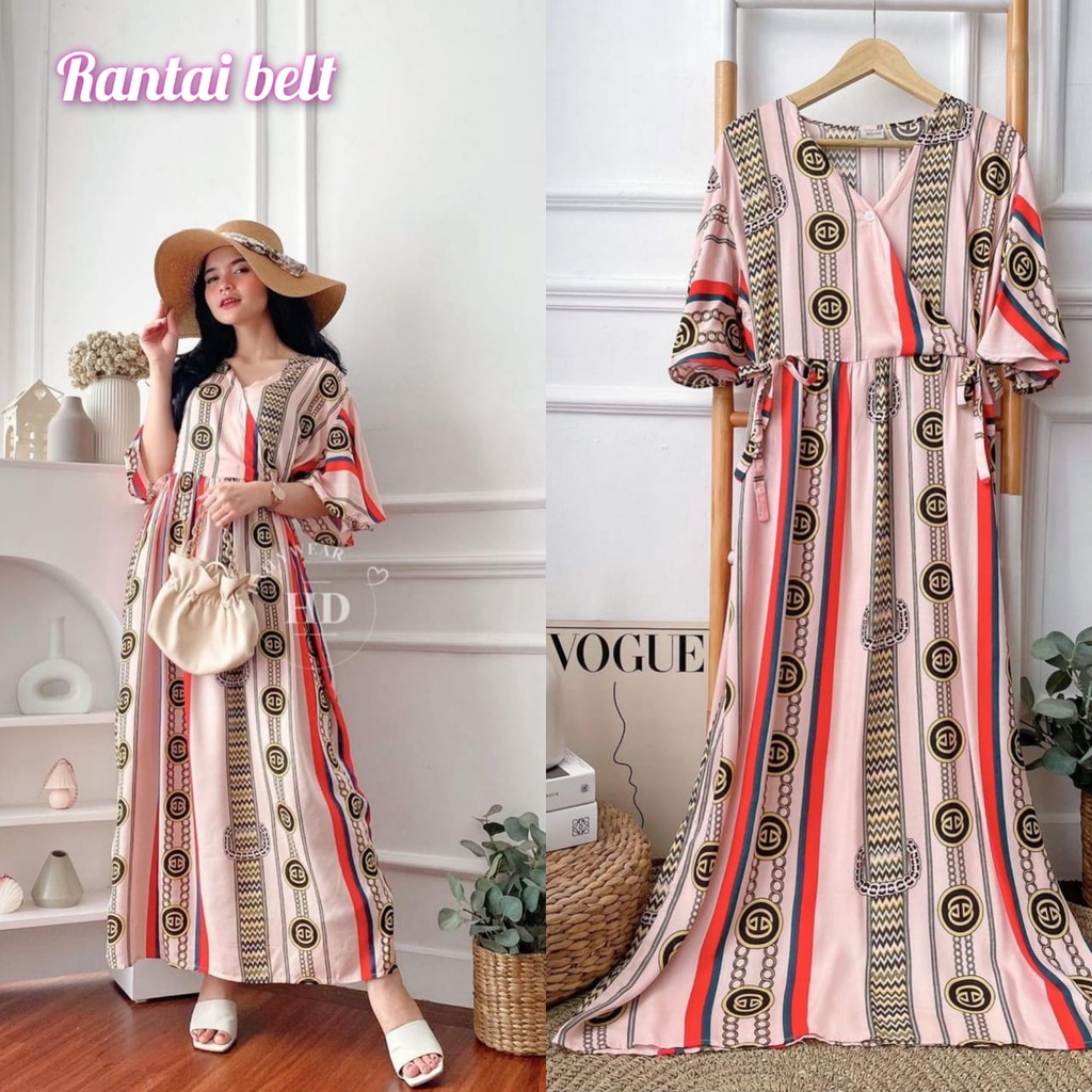 COD Kareen Dress Kimono  / Kimono Bahan Rayon Tali Samping Kanan Kiri Busui /Homedress Viral / Cozahijab