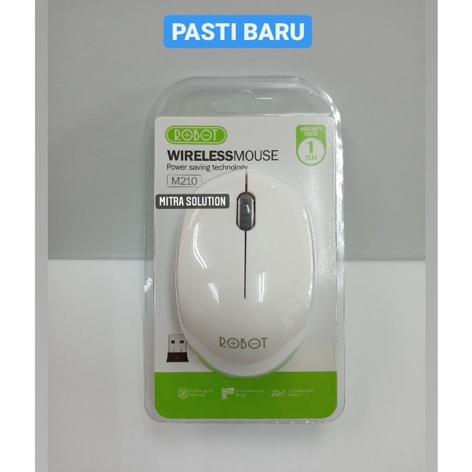 ROBOT WIRELESS MOUSE M210-M210 Putih