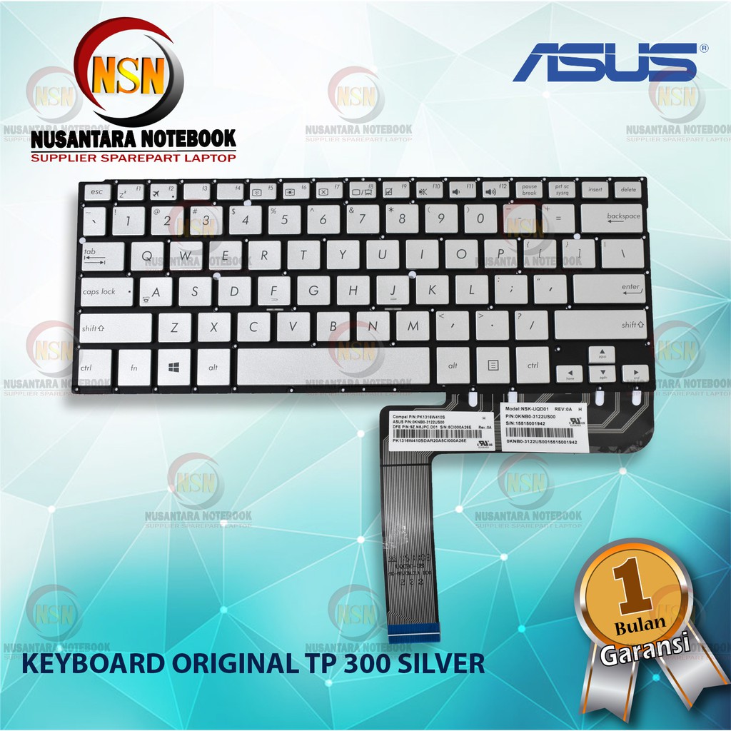 Keyboard Original Asus TP300 TP300L TP300LA TP300LD TP300LJ - Silver