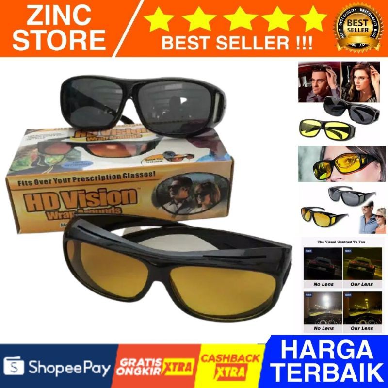 1 BOX ISI 2PCS Kacamata Anti Silau Siang Malam Pria Wanita Lampu Mobil Radiasi Hp HD VISION Original