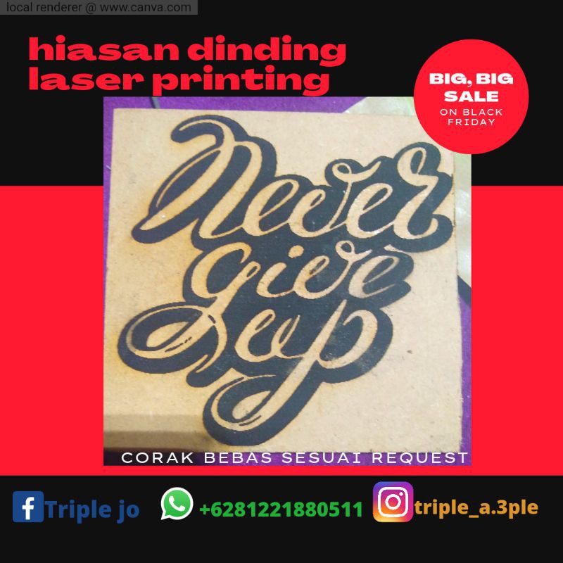 Hiasan/pigura/photo/cantolan/bingkai/gambar/huruf /kayu dinding laser printing