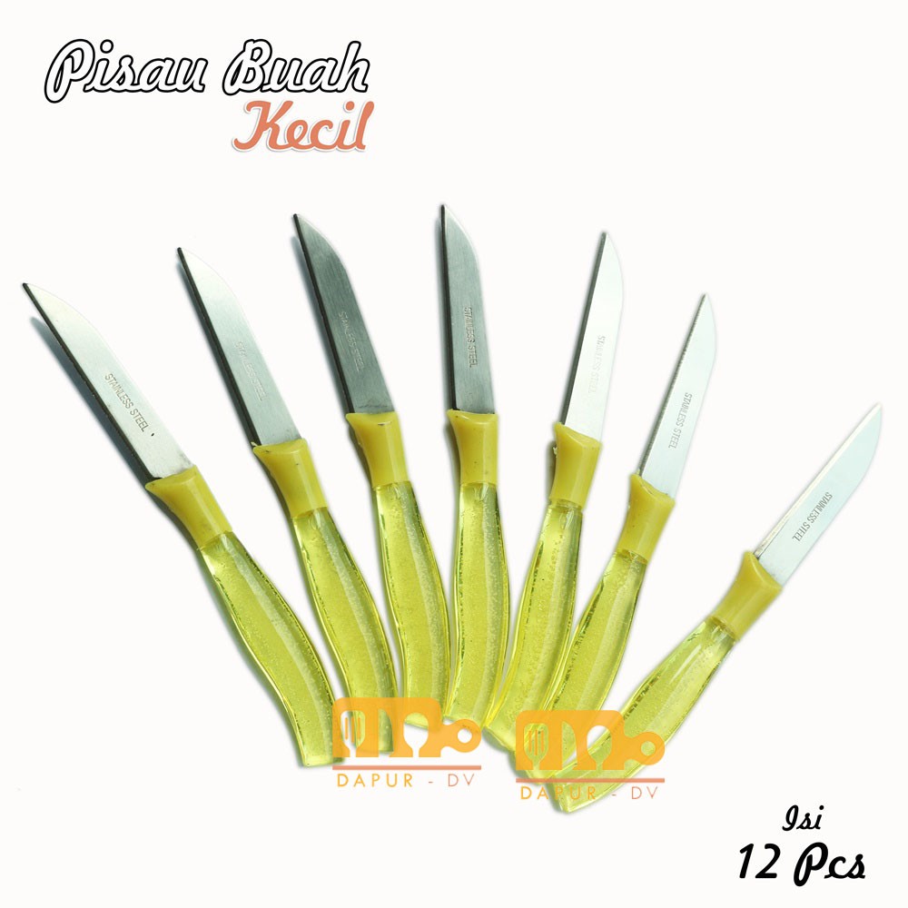 Pisau buah / pisau ukir buah knife stainless steel - isi 12 pcs