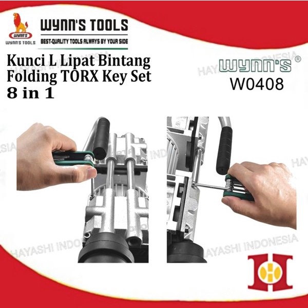 Kunci L Lipat Type Bintang / Torx - Wynns W0408