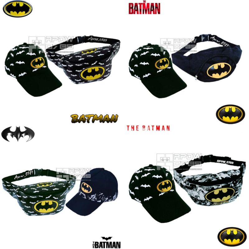 pdf paket 2in1 tas slempang anak dan topi anak usia 2-10 tahun motif batman kelalawar waistbag anak laki laki topi anak laki laki tas selempang anak laki