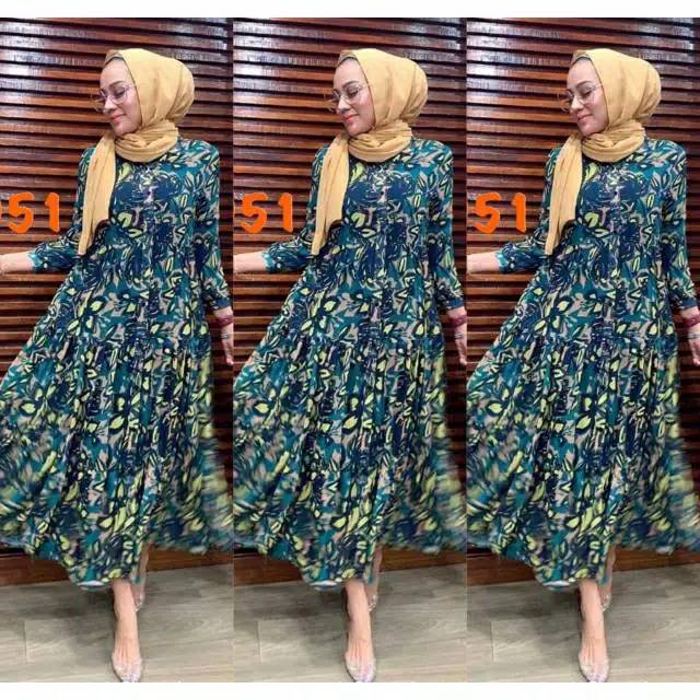READY_GAMIS BANGKOK FLORAL FULL PURING/ DRESS ZARA NAGITA IMPORT