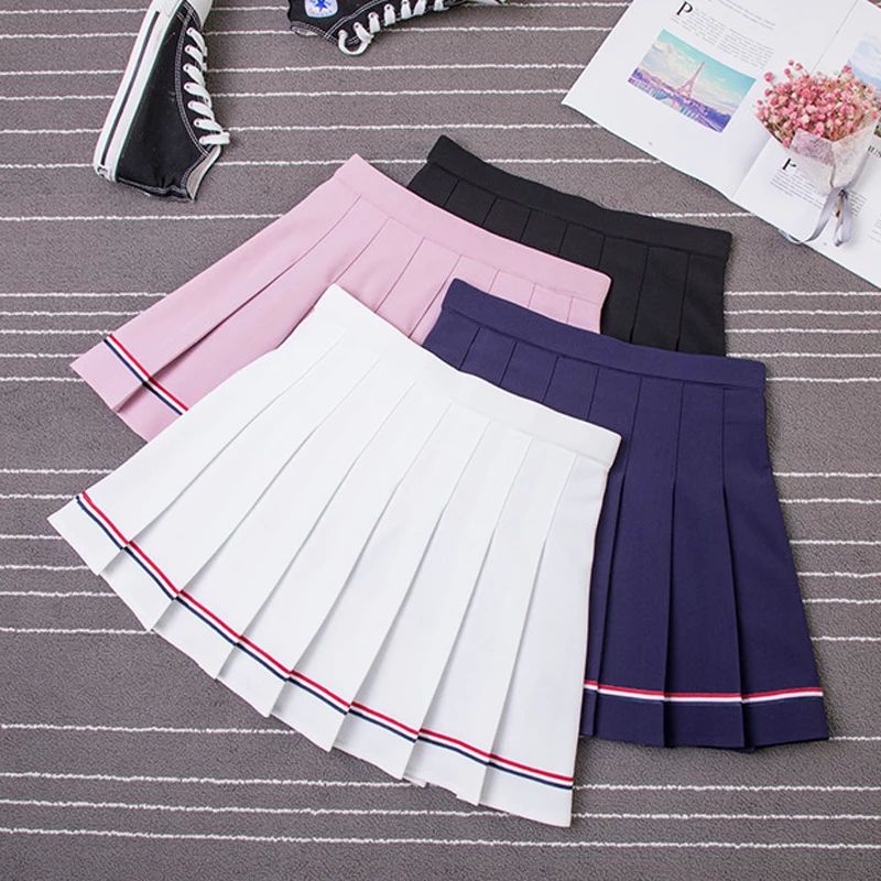 Highwaist Pleated Skirt Rok Korea Tennis Skirt Dance Kpop