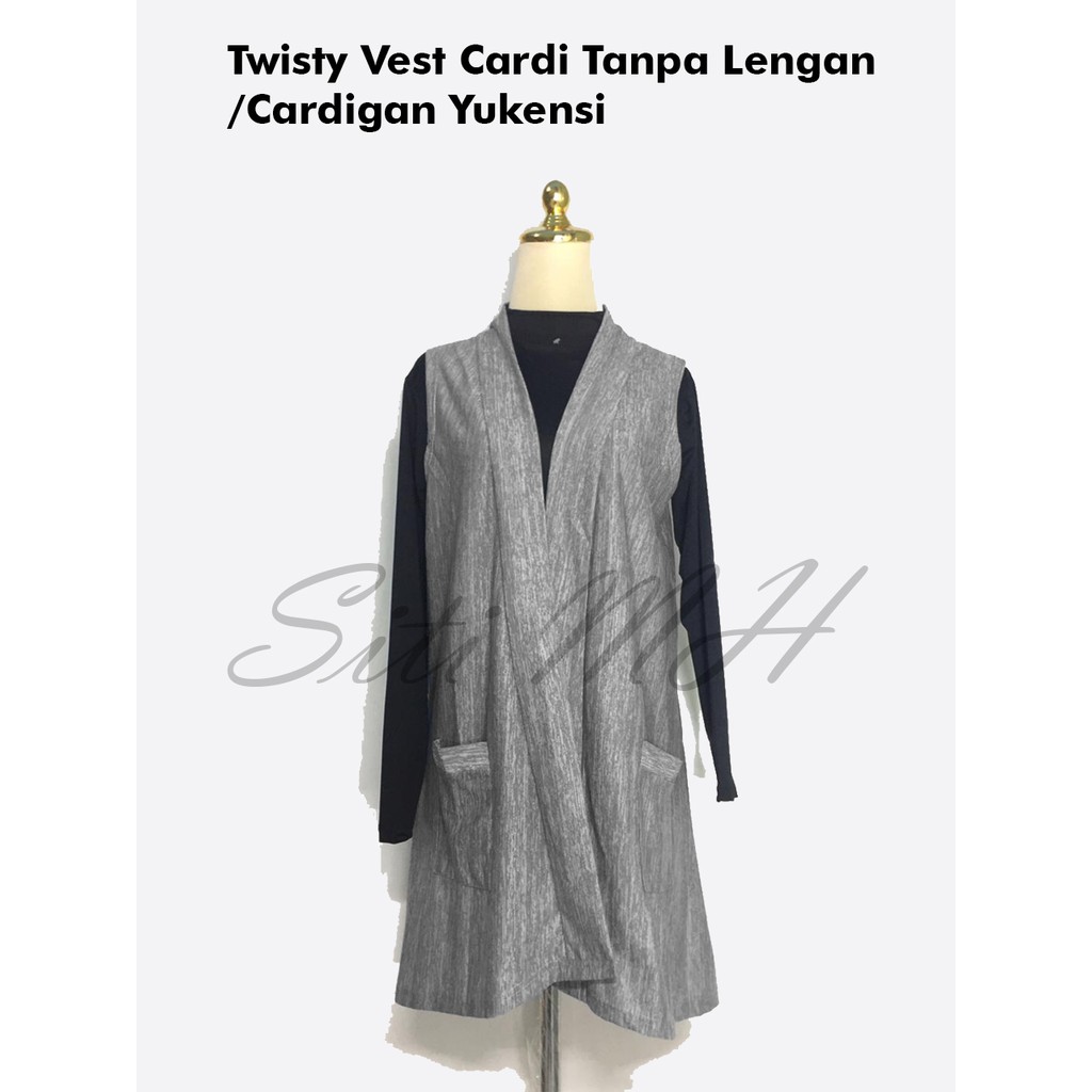 Twisty Vest Cardi Tanpa Lengan/Cardigan Yukensi