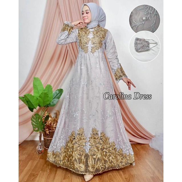 Carolin Dress / Kebaya Gamis Modern / Kebaya Pesta / Gamis Pesta Mewah / Kebaya Cantik / Gamis