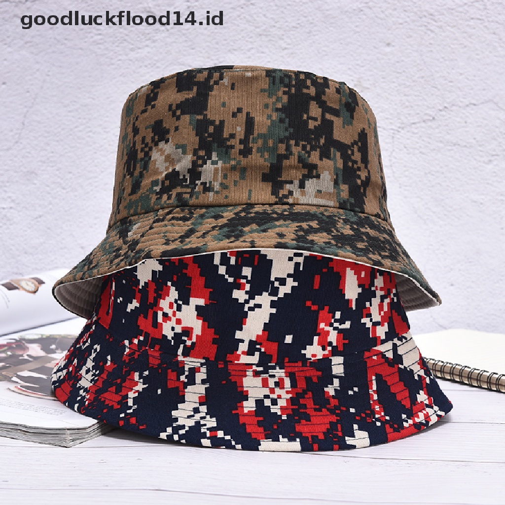 Topi Bucket Pria Dan Wanita Motif Camouflage Untuk Musim Panas