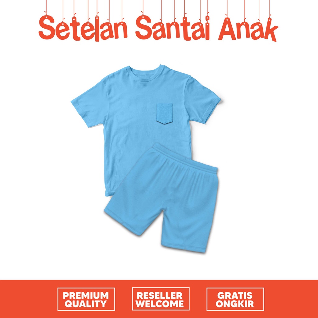 [SETELAN ANAK] setelan baju anak santai polos full color cotton combed 30s premium quality unisex