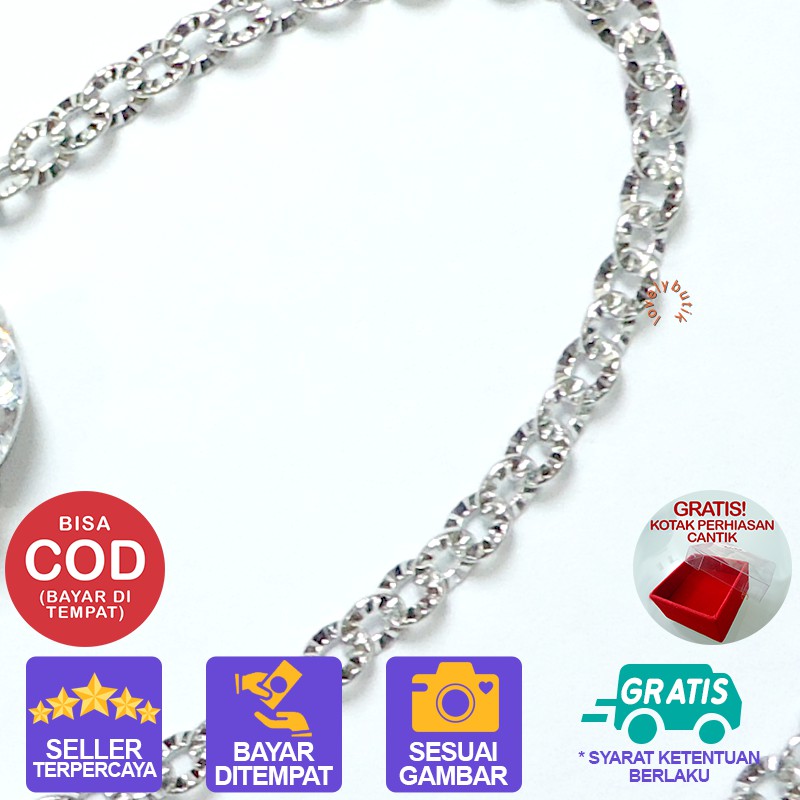 Lovelybutik Kalung Titanium anti Karat | MIni Heart Kalung Wanita Titanium Dengan Liontin Heart Keci