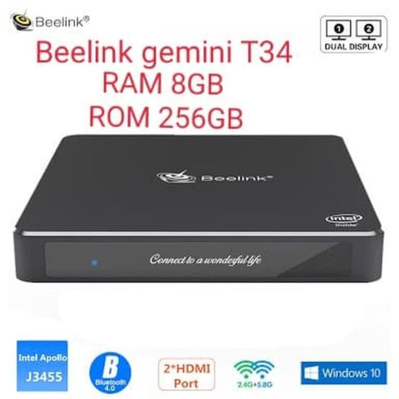 Mini PC Beelink Gemini T34 8/256GB Windows 10 Intel Apollo Lake J3455