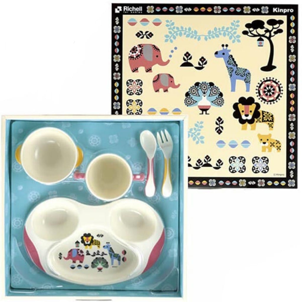 Richell 98920 Kinpro Plate &amp; Cutlery KS-3SA Perelngkapan Makan Bayi