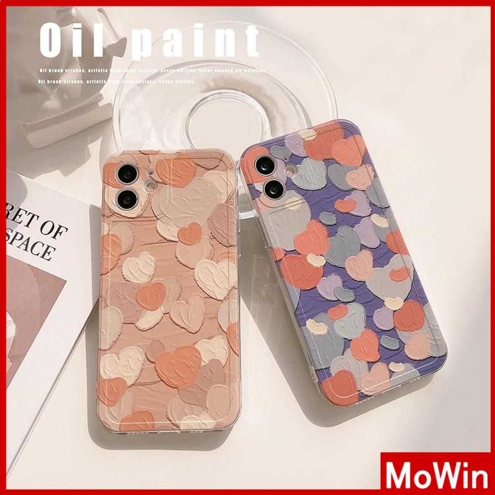 Casing Silikon iPhone 13 Pro Max 12 Pro Max 11 7 Plus Shockproof Aksen Lukisan Cat Minyak