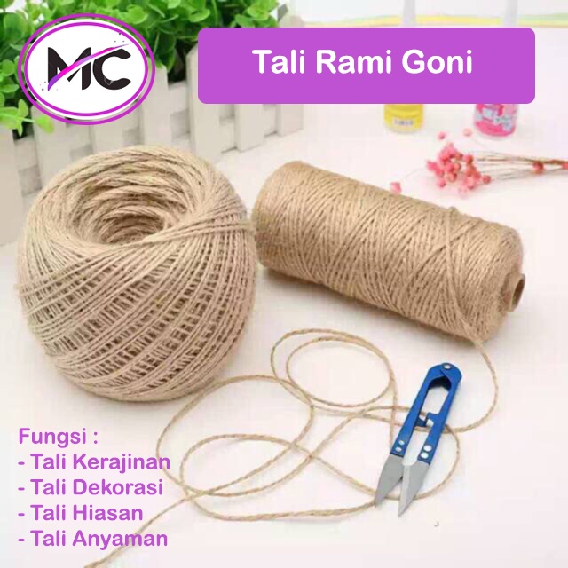 Tali Rami Goni 2mm dan 3mm Gantungan Dekorasi Hemp Rope Vintage DIY Pot Aksesoris dll