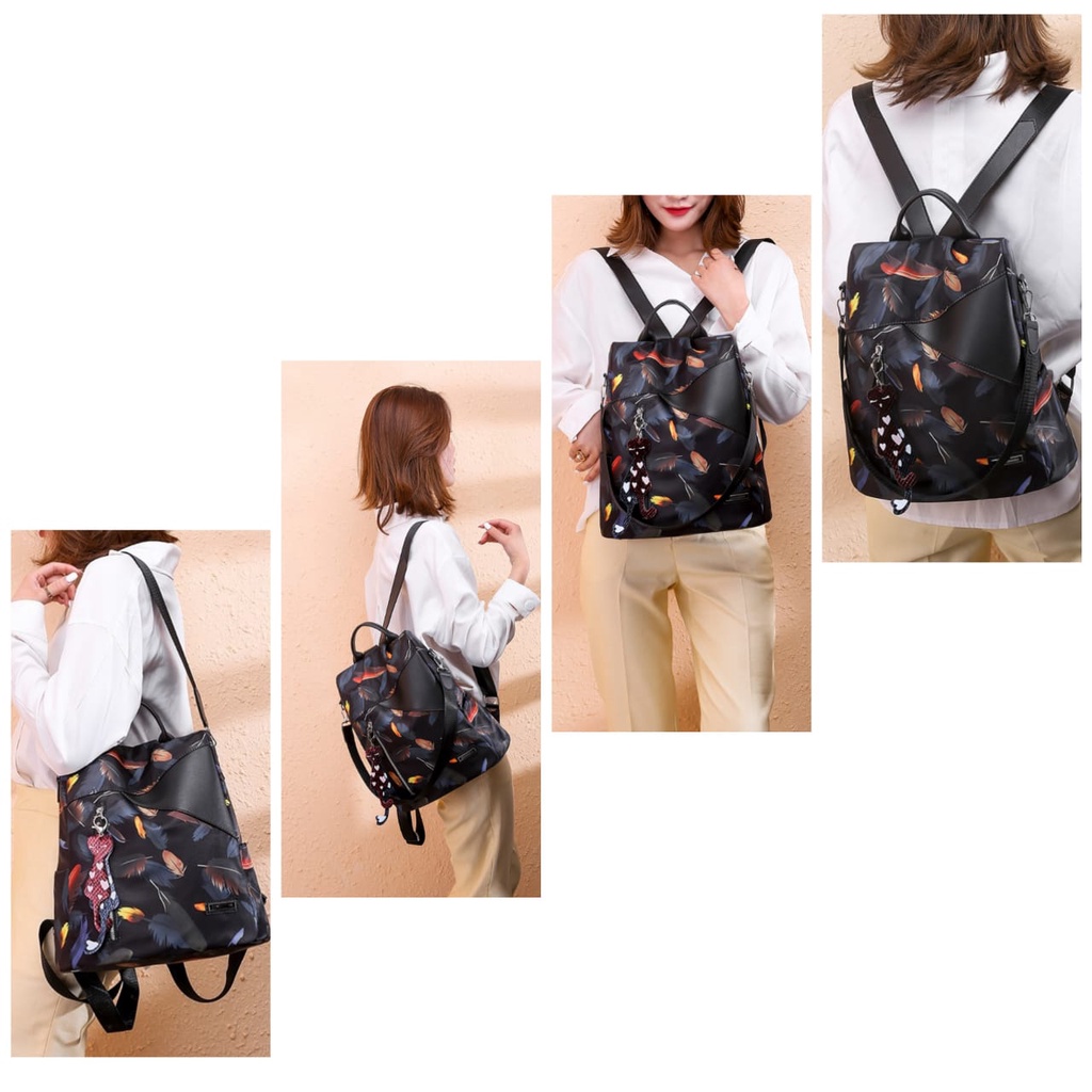 TAS RANSEL WANITA KOREA IMPORT BACKPACK ANTI AIR HITAM ARAMA TA326B5 KERJA SEKOLAH BATAM ORI BRANDED