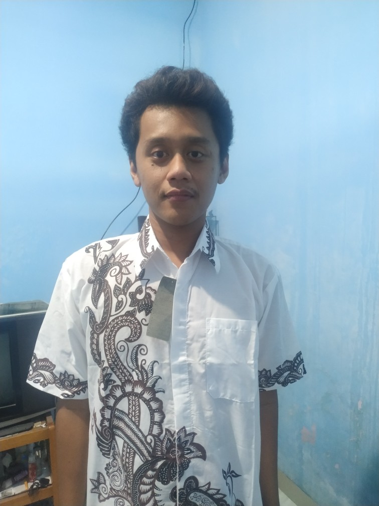 3034 Kemeja Batik Pria Warna Putih Batik Cap Khas Pekalongan Murah Hem Seragam Putih Bersih