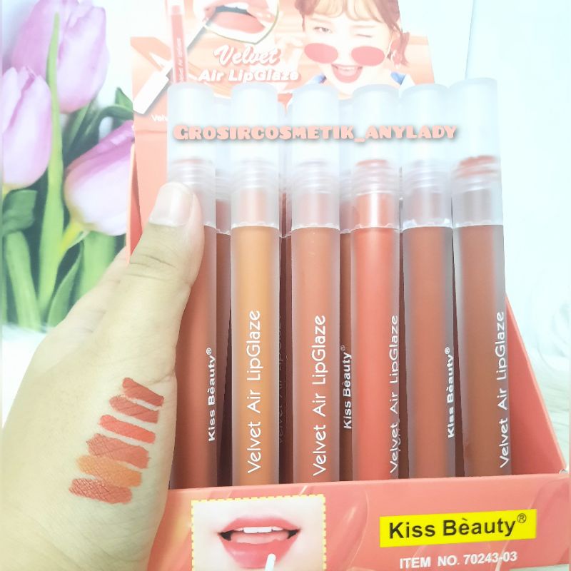 [6PC] LIP GLOSS LOVE ME HEART KISS BEAUTY 7883/LIP GLOSS KISS BEAUTY VELVET AIR LIP GLAZE 70243