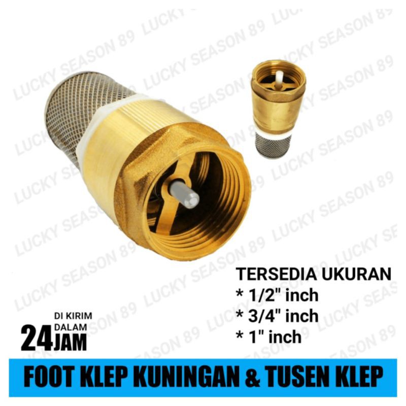 Foot Klep Kuningan Varian 1/2&quot; 3/4&quot; /1&quot;-Foot Valve Kuningan Saringan Bawa