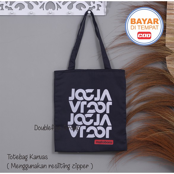 TOTE BAG WANITA TOTEBAG PRIA CANVAS MOTIF GOOD QUALITY WITH RESLETING KODE - 004