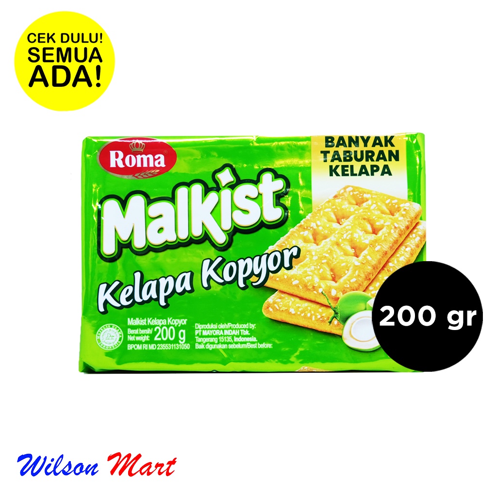 

ROMA MALKIST KELAPA KOPYOR 200 GRAM