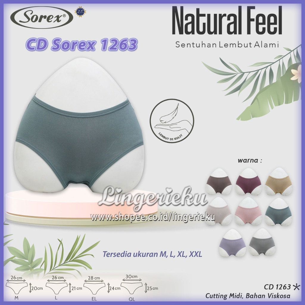 Sorex 1263 CD Celana Dalam Wanita Polos Super Lembut Midi