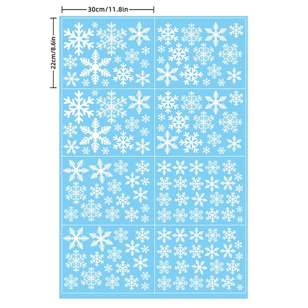 R-flower 8Pcs/set Stiker Dinding Natal Xmas Snowflake Merry Christmas Stiker Jendela