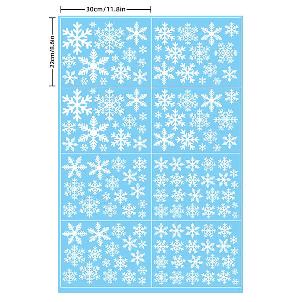 Solighter 8Pcs/set Stiker Dinding Natal Xmas Tahun Baru Snowflake Window Sticker