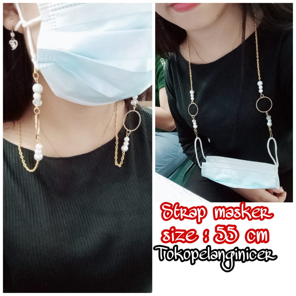 Strap Masker korea Kalung Masker Mutiara Rantai Masker Korea Kalung Masker Korea Tokopelanginicer