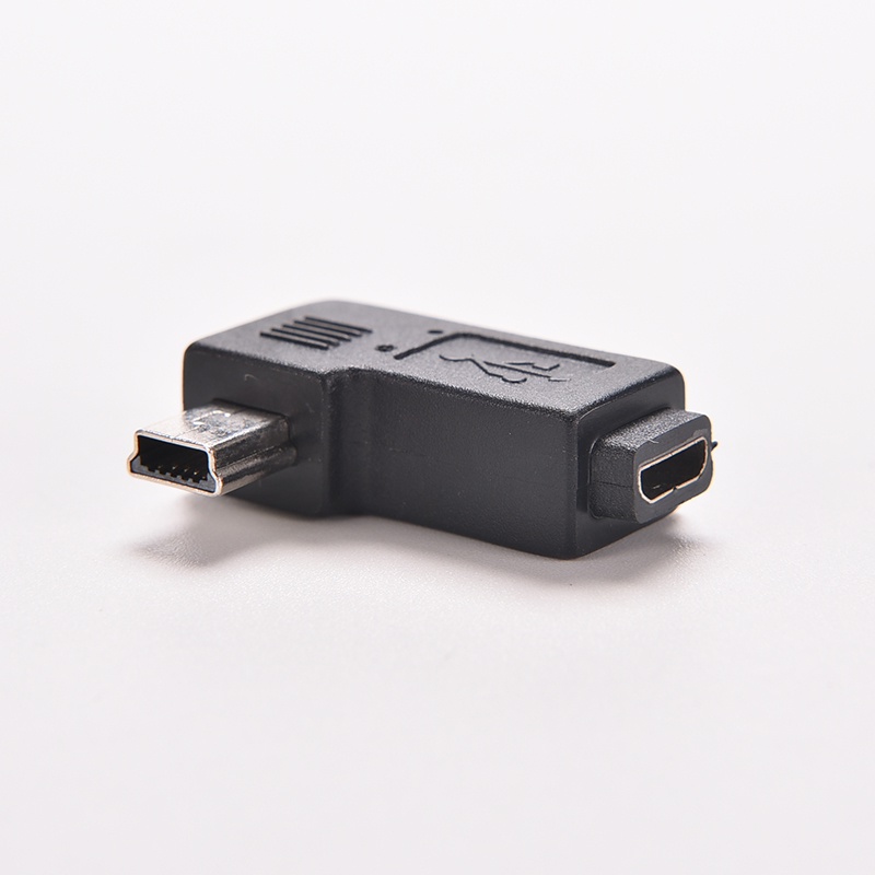 (LUCKID) Adapter Micro USB 5Pin Female Ke Mini 5Pin Male Sudut 90 Derajat