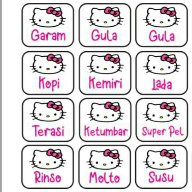 Stiker Custom Bumbu Dapur Hello Kitty Harga Satuan | Shopee Indonesia