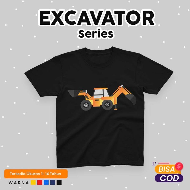 kaos anak motif excavator versi 3