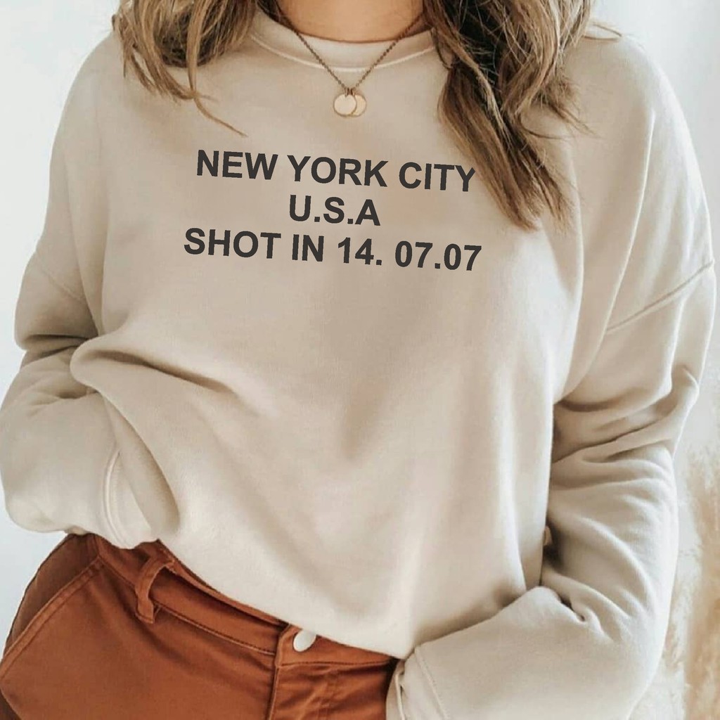 FenishaStore Sweater Basic Wanita NEW YORK CITY USA SHOT IN 14.07.07 Size M-L-XL-XXL Bisa Bayar Ditempat COD