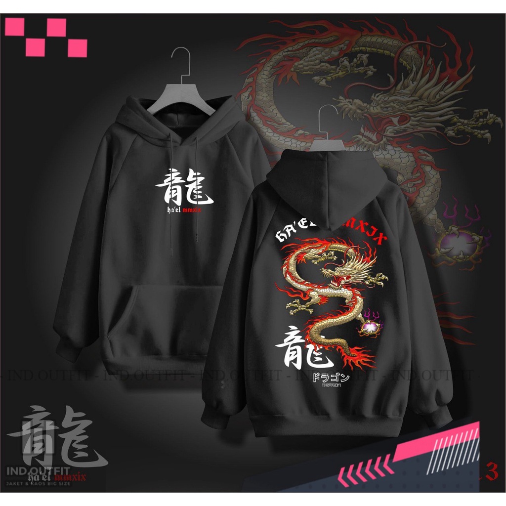 (Promo) Jaket Sweater Hoodie Oversize Big size Jumbo Besar XL 2XL 3XL 4XL 5XL 6XL Hewan Naga Dragon