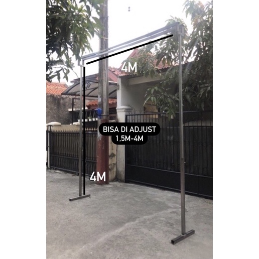 Tiang Backdrop / Tiang Dekorasi / Tiang Gawang Besi 4x4m 2 layer