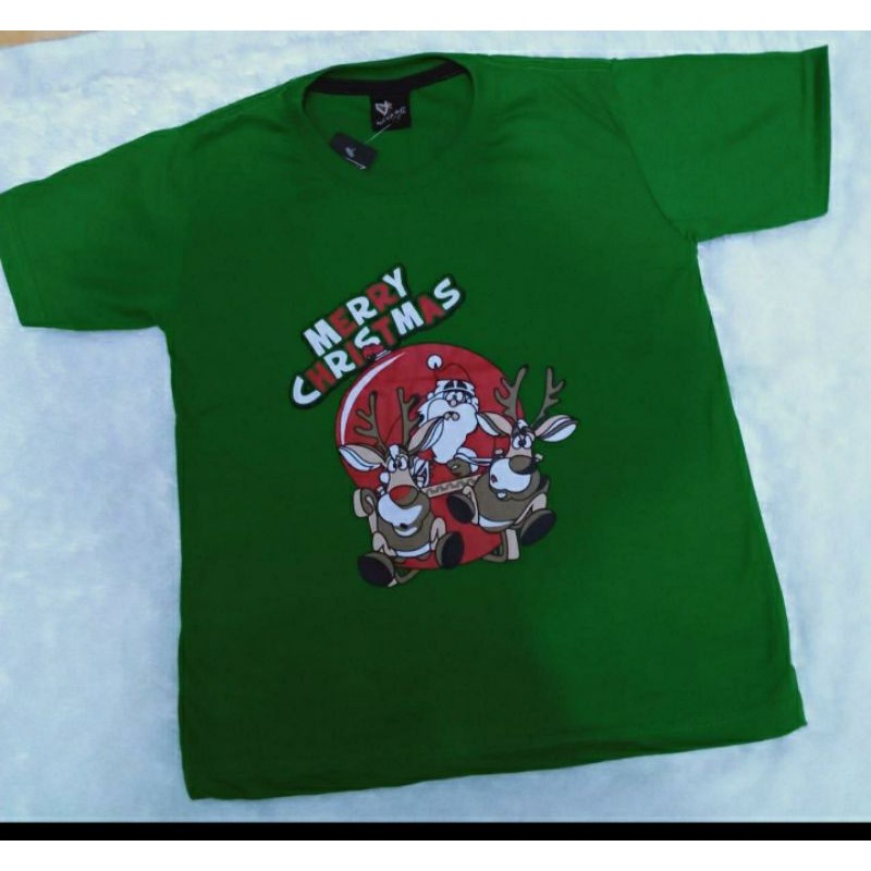 kaos natal anak /Merry Christmas hijau