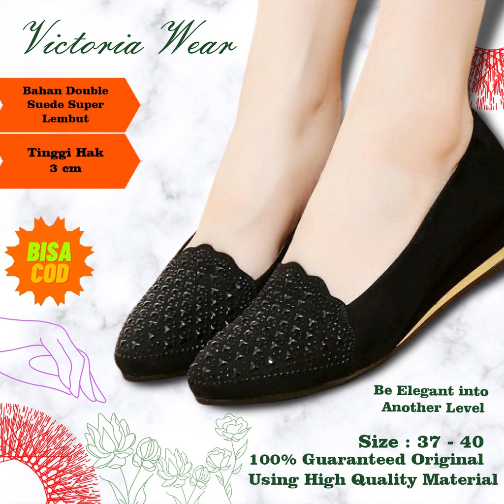 Sepatu Wedges Wanita Slop Import Casual Korea Transparan Elegan Sepatu Wanita JS09C39