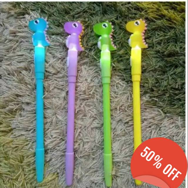 

(PROMO) Bolpoin Pen Gel Bolpen DINOSAURUS Lampu