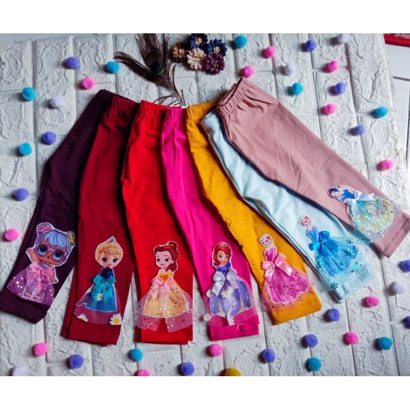 legging anak perempuan timbul 3d motif elsa 1-10tahun /legging anak perempuan Frozen elsa/leging anak cewek lejing anak perempuan/celana anak perempuan