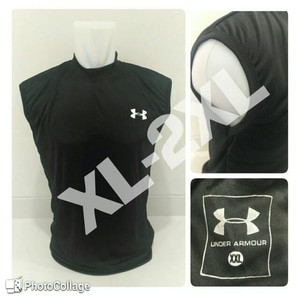 SINGLET MANSET / BASELAYER / GYM UNDER ARMOUR BLACK BIG SIZE